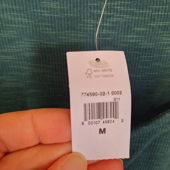 🛍 NWT Gap Long Sleeve Ribbed Sweetheart Open Neckline June Bug Shirt Size M - Picture 6 of 10